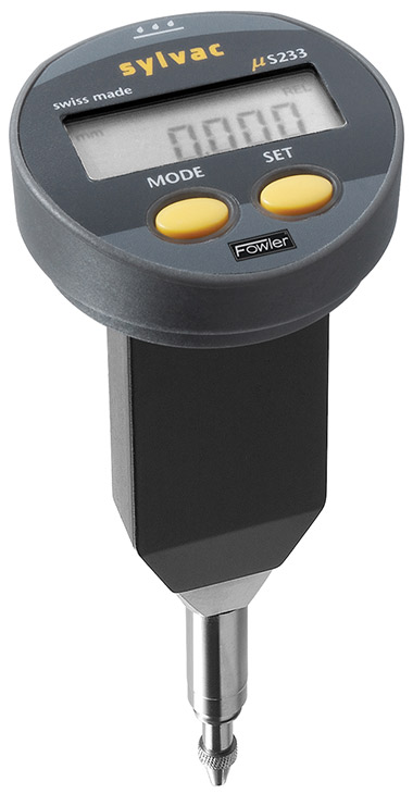 Fowler, 200”/5mm Vertical IP65 Mini-Resistant Electronic Indicator 54-520-414