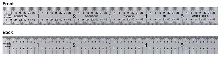 Fowler, 6” 5R Flexible Steel Rule, 52-300-006-0