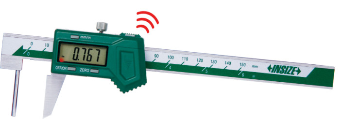 Insize, Digital Tube Thickness Caliper, 0-6"/0-150Mm, Built-In Wireless, 1161-150AWL