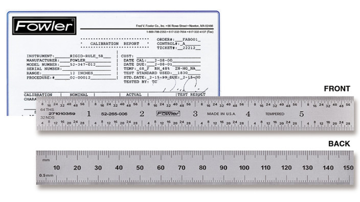 Fowler, 12”/300mm Flexible Certified Rule, 52-264-012