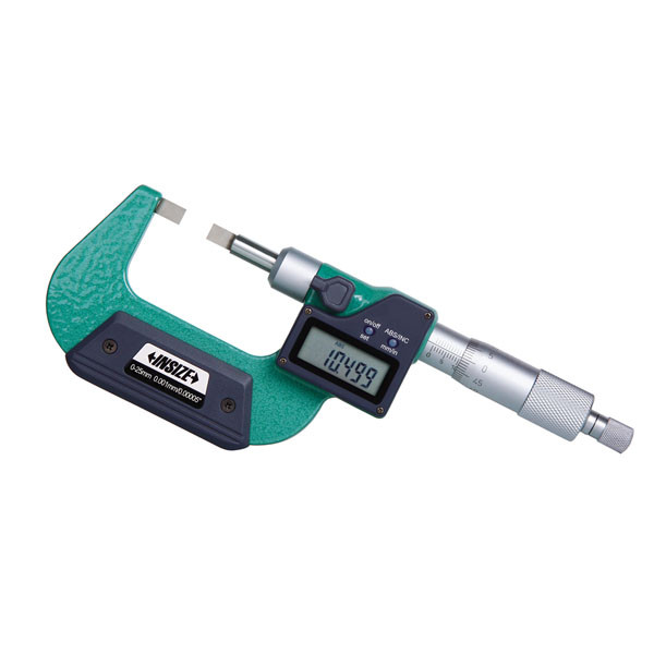 Insize, Digital Blade Micrometer (6.5X0.75Mm), 0-25Mm/0-1", 3532-25A