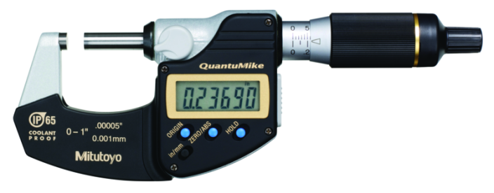 Mitutoyo, Digital Micrometer QuantuMike IP65 Inch/Metric, 0-1 inch, 293-180-40
