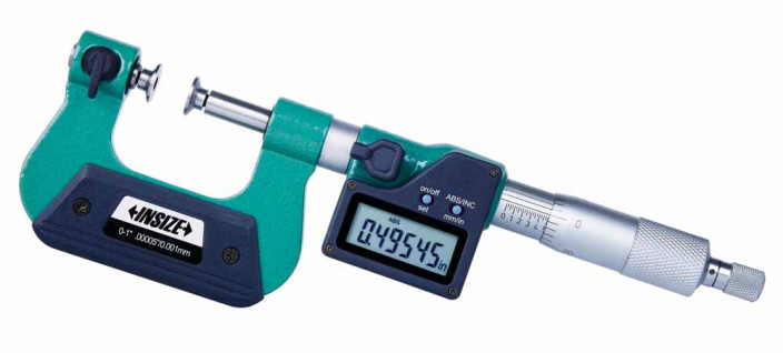 Insize, Digital Universal Micrometer, 1-2"/25-50Mm, 3580-50E