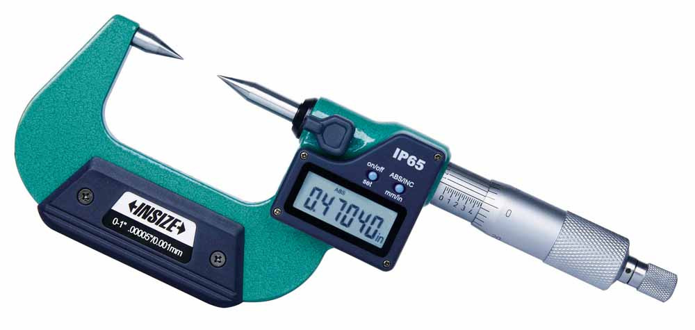 Insize, Digital Point Micrometer, 1-2"/25-50Mm, Type B, 3530-50BE