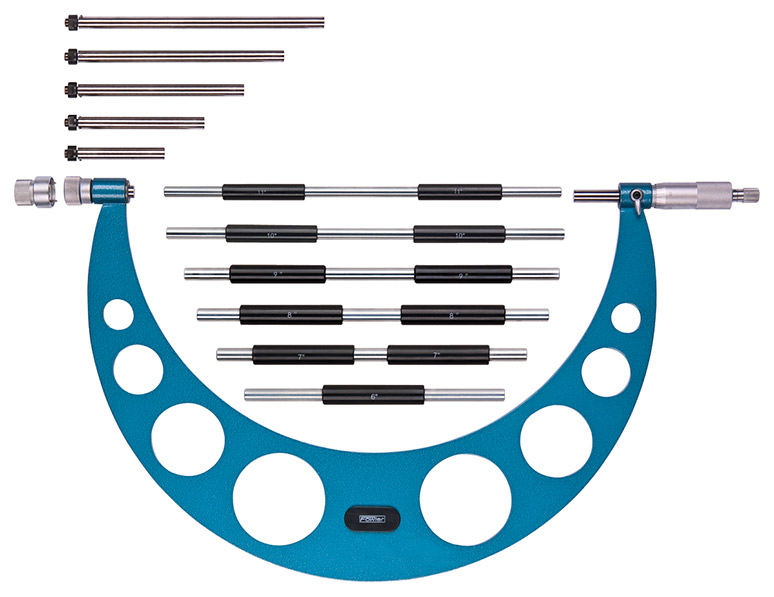 Fowler, 6-12 inch Interchangeable Anvil Micrometer, 52-401-222-1