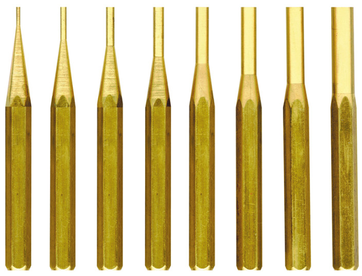 Fowler, 8 Brass Drive Pin Punch Set, 52-500-068-0