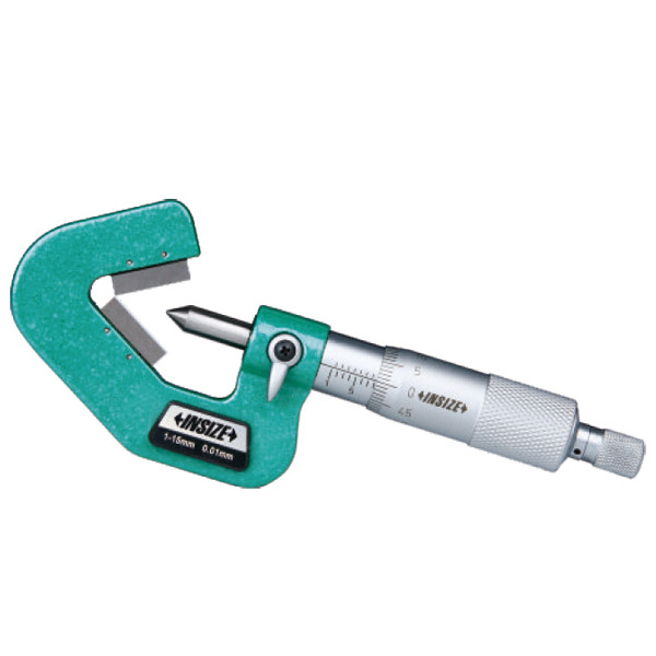 Insize, V-Anvil Micrometer,7 Flutes,2.6-3.4", 3290-347