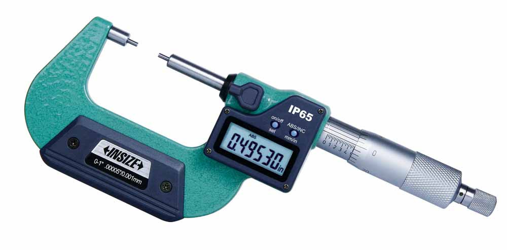 Insize, Digital Spline Micrometer, 1-2"/25-50Mm, Type B, 3533-50BE