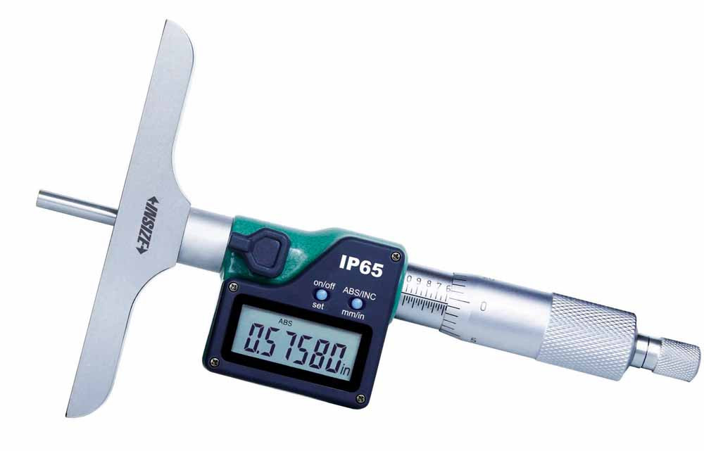Insize, Digital Depth Micrometer, Ip65, 0-2"/0-50Mm, 3540-50E