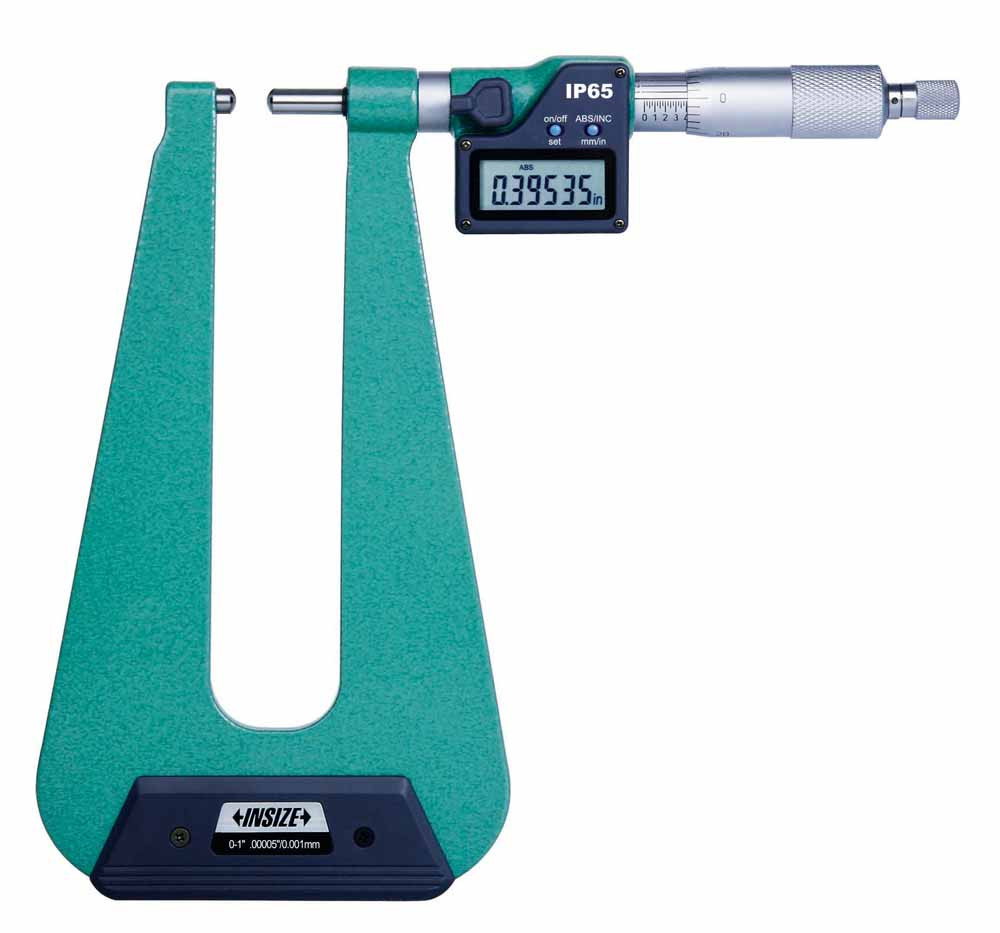 Insize, Digital Sheet Metal Micrometer, 0-1"/0-25Mm, 3539-253SE
