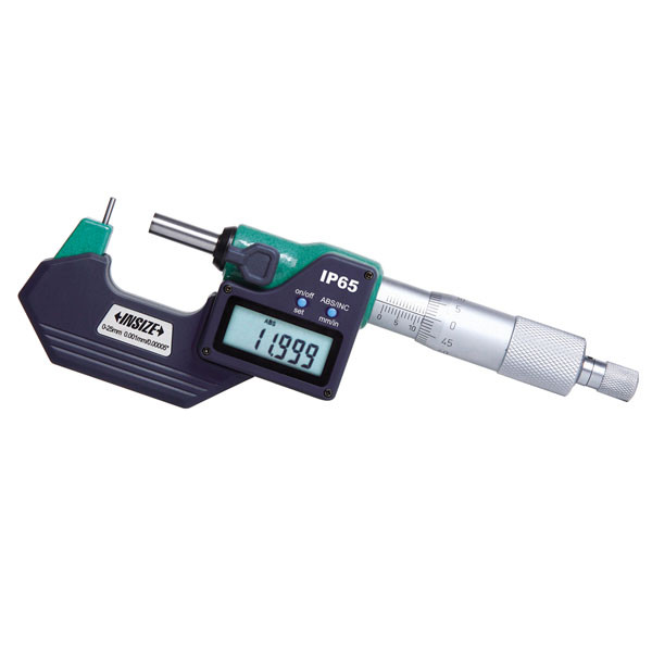 Insize, Digital Cylindrical Anvil Tube Micrometer, 0-1"/0-25Mm, Type A, 3561-25E