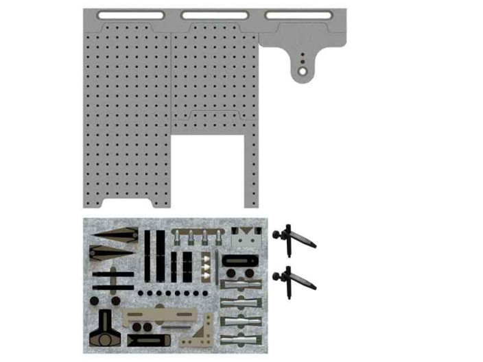 Inspection Arsenal, CMM Fixture System (540mm Dock with Starter Clamp Kit), SYSM2_DK540TR03