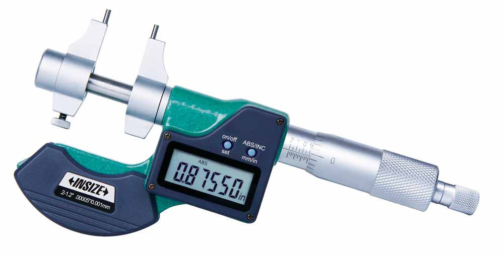 Insize, Digital Inside Micrometer, 2-3"/50-75Mm, 3520-75E