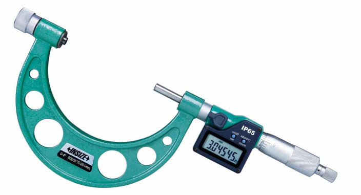 Insize, Digital Outside Micrometer With Interchangeable Anvils, 0-4"/0-100Mm, 3506-100E