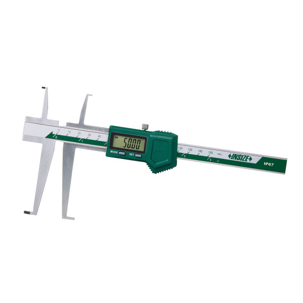 Insize, Digital Inside Groove Caliper, Upper Jaw .35-6"/9-150Mm, Lower Jaw .70-6"/17-150Mm, Ip67 Dust/Waterproof, 1176-150P