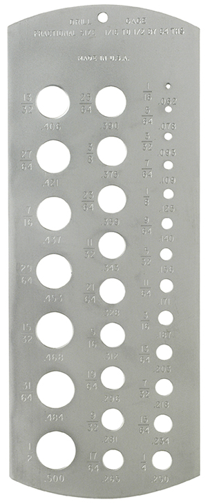 Fowler, 1/16”-1/2” Drill Gage, 52-480-005-0